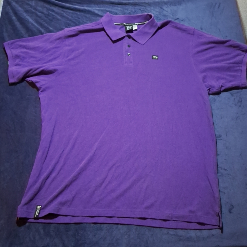 LRG Shirt Mens 4XL Lifted Research Group Polo Big And Tall Hip Hop Y2K (Purple)